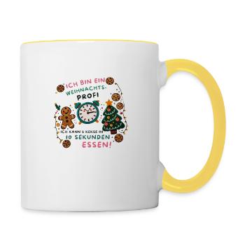 Biscuits de Noël Idée cadeau drôle Enfants - Mug contrasté - blanc/jaune - Droite