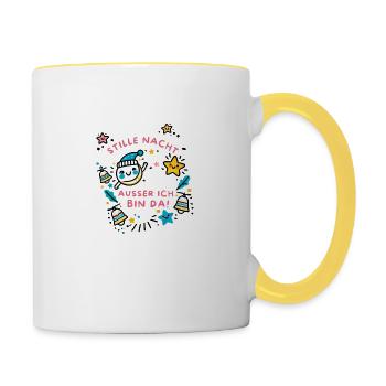 Christmas Silent Night Gift Idea Kids - Contrasting Mug - white/yellow - Right