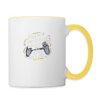 Controller Gamer - Tasse zweifarbig - Weiß/Gelb - Rechts