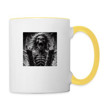 Hookie lets rock - Tasse zweifarbig - Weiß/Gelb - Rechts