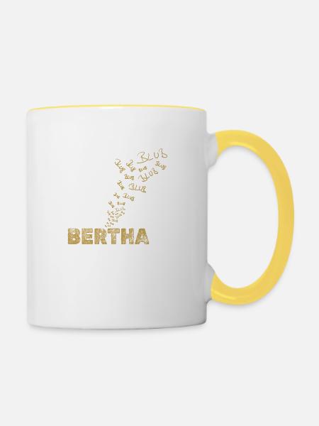 Bertha als Boot - Tasse zweifarbig - Weiß/Gelb