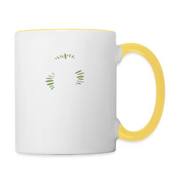 J'peux pas, j'ai brocante - Mug contrasté - blanc/jaune - Droite