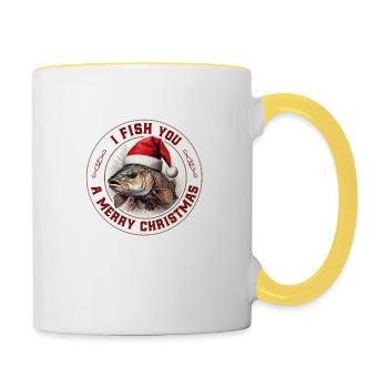 I Fish You A Merry Christmas - Tasse zweifarbig - Weiß/Gelb - Rechts