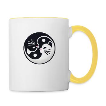 Yin-Yang - Tasse zweifarbig - Weiß/Gelb - Rechts