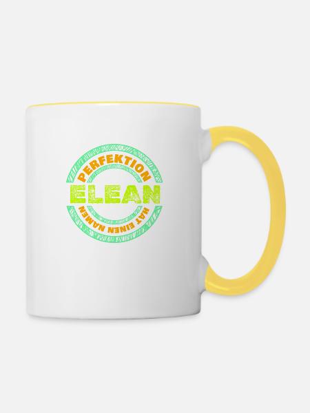 Elean - Tasse zweifarbig - Weiß/Gelb