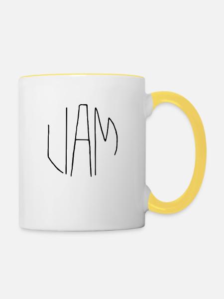 Liam - Tasse zweifarbig - Weiß/Gelb
