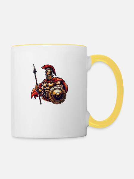 Spartaner - Tasse zweifarbig - Weiß/Gelb