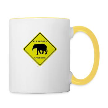 ELEPHANTS CROSSING - Tasse zweifarbig - Weiß/Gelb - Rechts