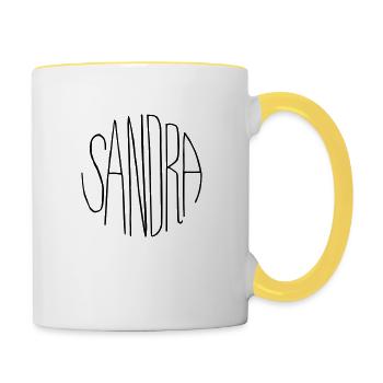 Sandra - Mug contrasté - blanc/jaune - Droite