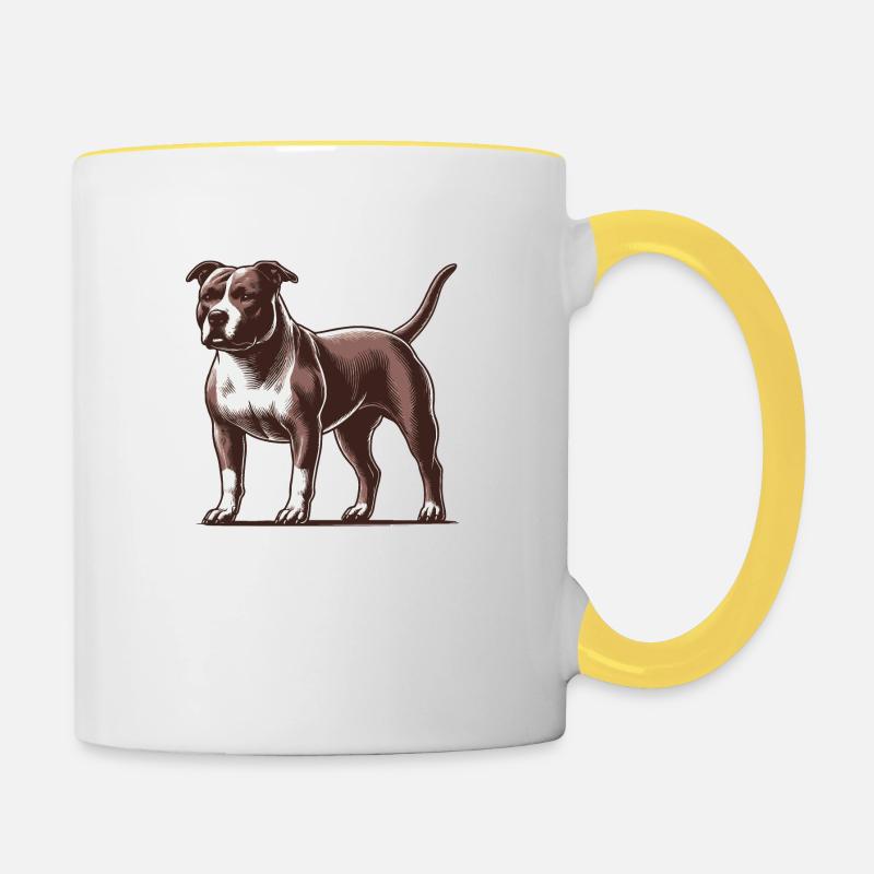 Pitbull - Contrasting Mug - white/yellow
