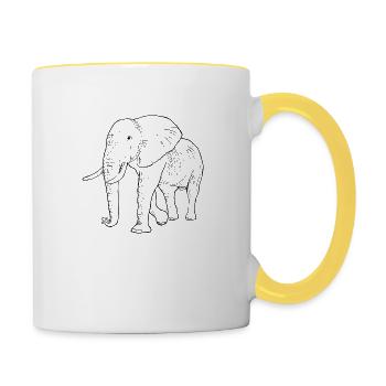 Afrikatag - Tasse zweifarbig - Weiß/Gelb - Rechts