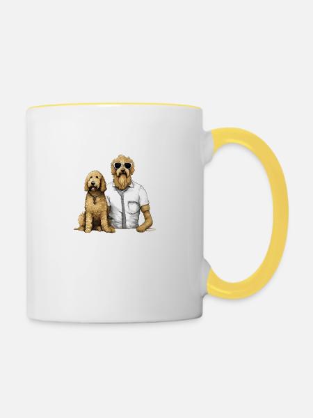 Goldendoodle Fusion - Tasse zweifarbig - Weiß/Gelb