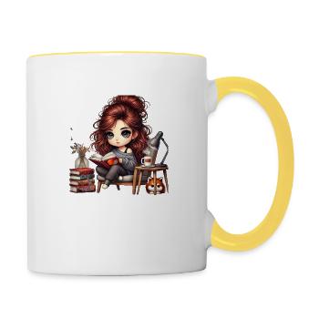 Secrétaire animal - Mug contrasté - blanc/jaune - Droite