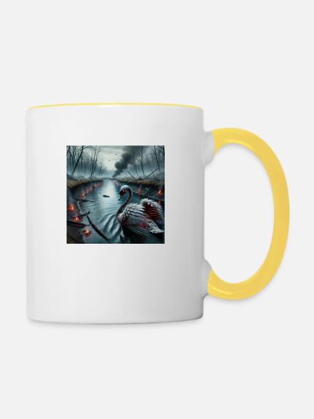 SCHWAN DER APOKALYPSE - Tasse zweifarbig - Weiß/Gelb