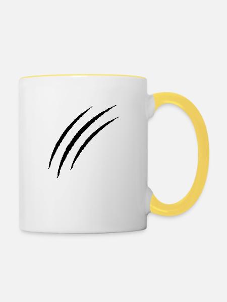 krallen - Tasse zweifarbig - Weiß/Gelb