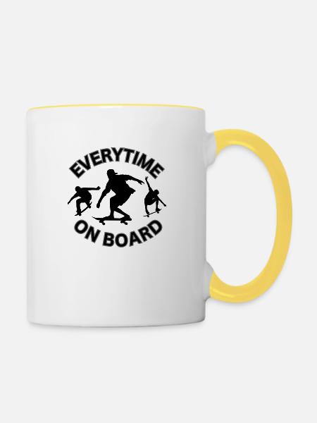 EVERYTIME ON BOARD - Tasse zweifarbig - Weiß/Gelb