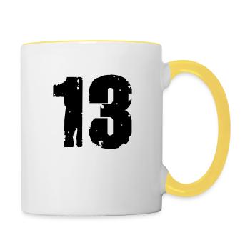 13 - Mug contrasté - blanc/jaune - Droite