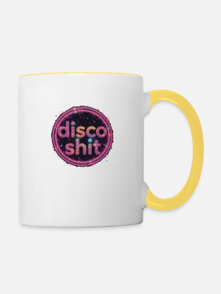 disco shit 053259 - Tasse zweifarbig - Weiß/Gelb