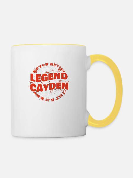 Mann Cayden - Tasse zweifarbig - Weiß/Gelb