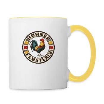 Hühnerflüsterer - chuchoteur de poulet 090437 - Mug contrasté - blanc/jaune - Droite