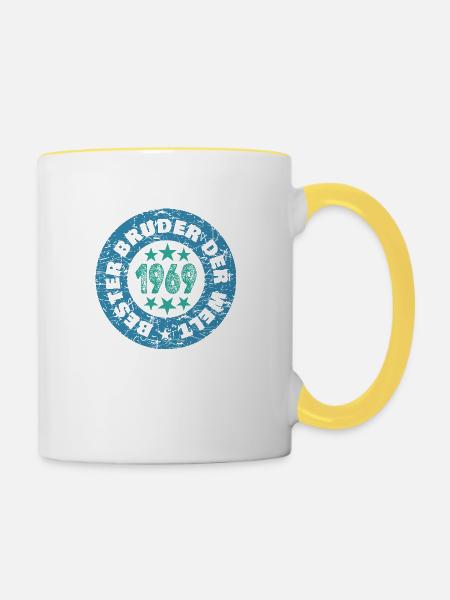 Geschwister 1969 - Tasse zweifarbig - Weiß/Gelb