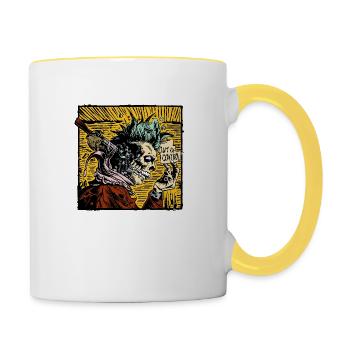 Außer Kontrolle geraten - Tasse zweifarbig - Weiß/Gelb - Rechts
