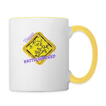 Team Battleshocked lila - Tasse zweifarbig - Weiß/Gelb - Rechts