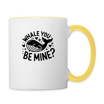 Whale You Be Mine? - Tasse zweifarbig - Weiß/Gelb - Rechts