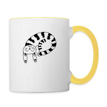 Lineart pour chat - Mug contrasté - blanc/jaune - Droite
