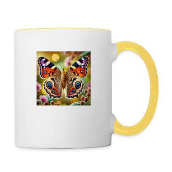 Schmetterling. 00x - Tasse zweifarbig - Weiß/Gelb - Rechts