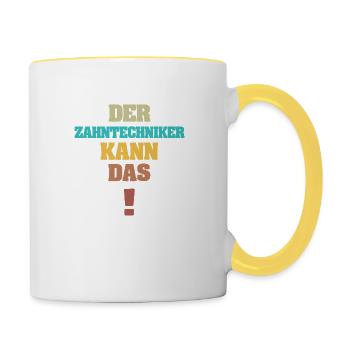 Funny Dental Technician - Contrasting Mug - white/yellow - Right