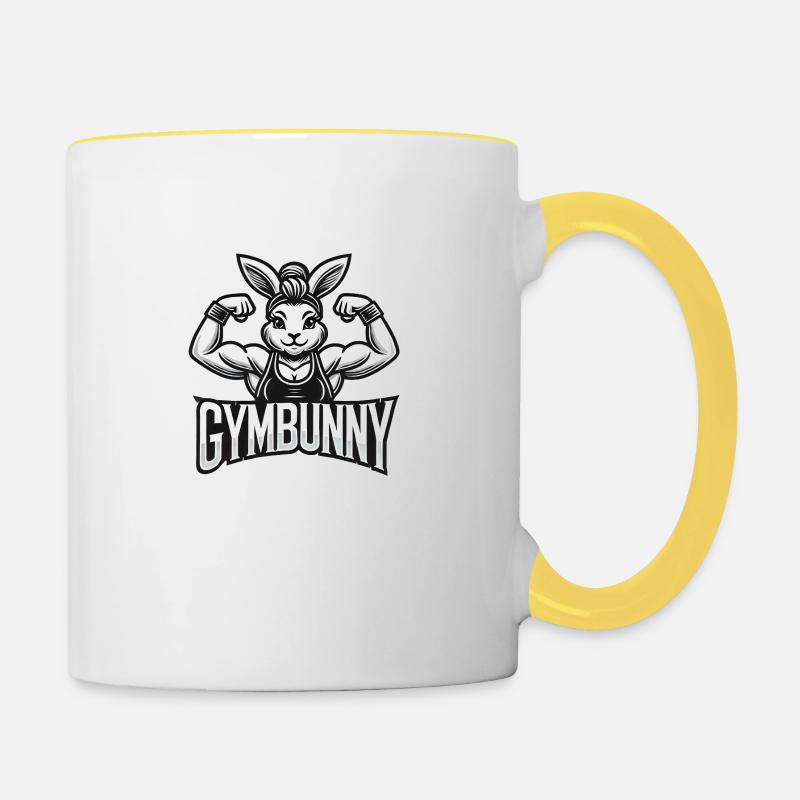 GymBunny Flexing - Contrasting Mug - white/yellow