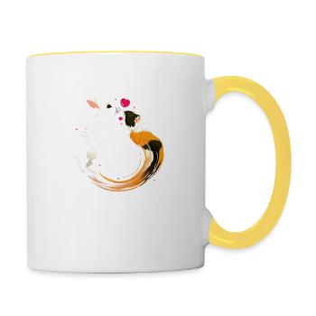 Nagetiere - Tasse zweifarbig - Weiß/Gelb - Rechts