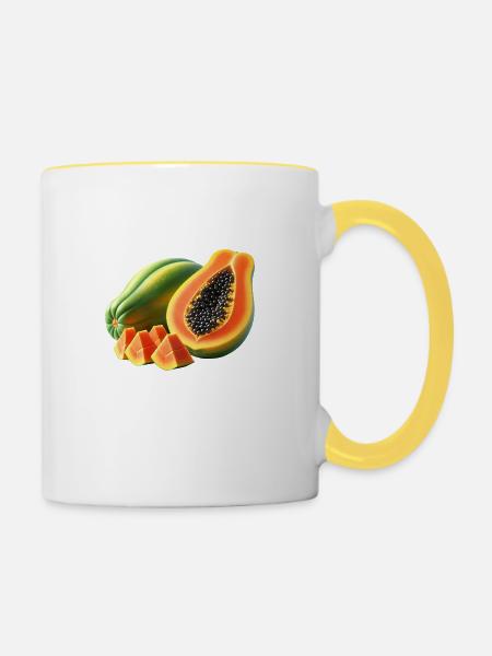 Papaya - Tasse zweifarbig - Weiß/Gelb