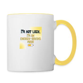 I’m Not Lazy, I’m on Energy-Saving Mode - Funny Qu - Contrasting Mug - white/yellow - Right