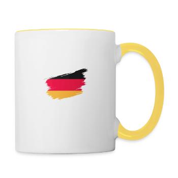 Berlin, Allemagne - Coup de pinceau Flag Design - Mug contrasté - blanc/jaune - Droite