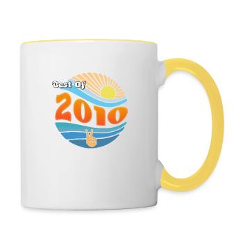 Né en 2010 – Célébration de 15 années inoubliables - Mug contrasté - blanc/jaune - Droite