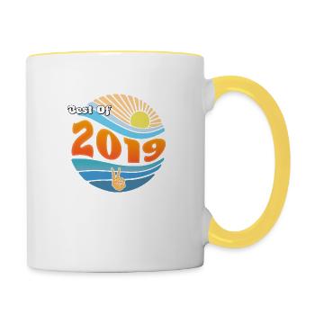 Né en 2019 – Célébration de 6 années incroyables - Mug contrasté - blanc/jaune - Droite