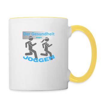 Faire du jogging - Mug contrasté - blanc/jaune - Droite