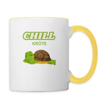 Chill toad for chiller - Contrasting Mug - white/yellow - Right