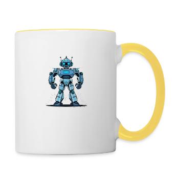 Cyber-Roboter – High-Tech Power - Tasse zweifarbig - Weiß/Gelb - Rechts