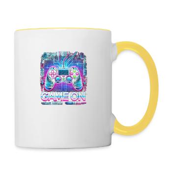 GAME ON - Tasse zweifarbig - Weiß/Gelb - Rechts