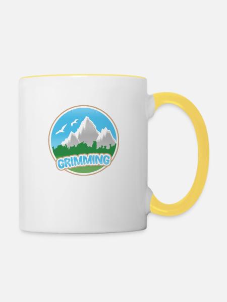 Grimming - Tasse zweifarbig - Weiß/Gelb