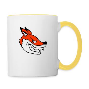 Fuchs Böser Blick Gefährlich Rotfuchs Wildes Tier - Tasse zweifarbig - Weiß/Gelb - Rechts