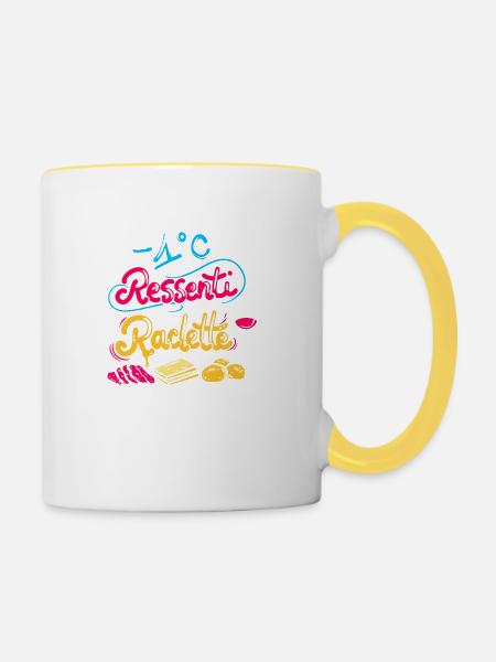 Rakel - Tasse zweifarbig - Weiß/Gelb