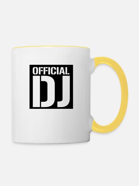 official dj - Tasse zweifarbig - Weiß/Gelb