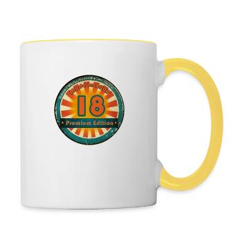 18 Anniversaire 2007 - Mug contrasté - blanc/jaune - Droite