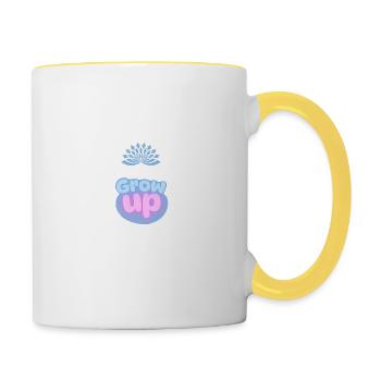 Grow Up Motivational Minimalist Art - Contrasting Mug - white/yellow - Right