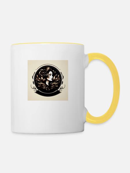 Beauty - Tasse zweifarbig - Weiß/Gelb