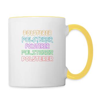 Métier de tapissier - Mug contrasté - blanc/jaune - Droite